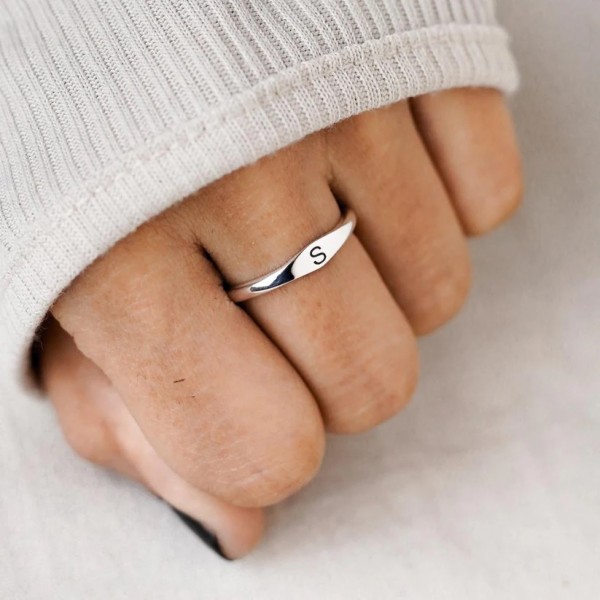 Dainty Initial Ring